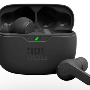 JBL Wireless Earbuds and Charging Case - Black with Green LED